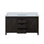 Meuble-lavabo double brun 60 po X P 22 po D, avec comptoir en marbre de culture-117970944-117970947