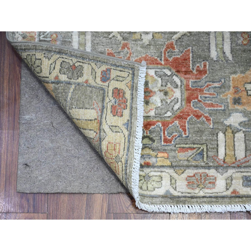 Tapis de couloir gris en laine noué à la main 2 pi 5 po x 16 pi Peshawar XL 4EA8E8AB1E2D42158293B168C62D4606