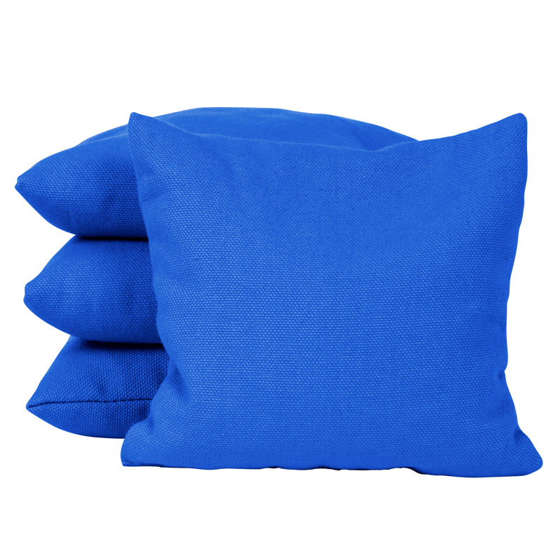 Victory Tailgate 4 sacs de cornhole remplis de maïs de couleur unie bleu royal, Bleu royal