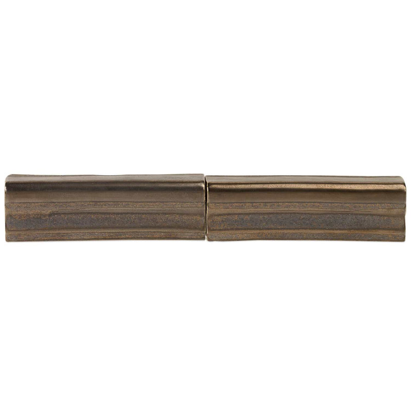 Nabi 2x6 Crackled Glossy Glass Chair Rail Liner, Metallic Copper Brown