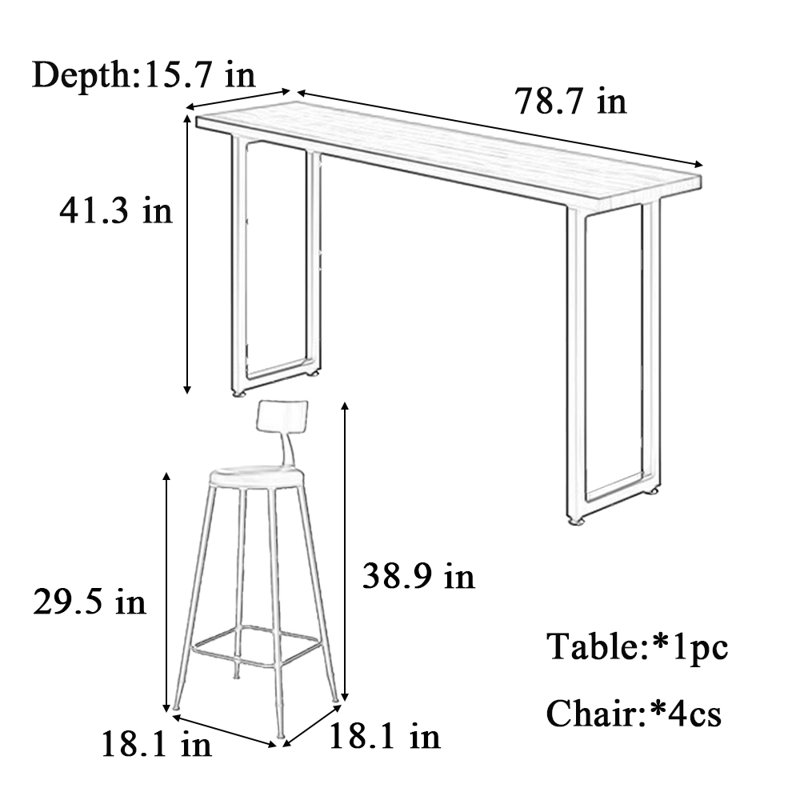 Seth, H 41,3 po x L 78,7 po x l 15,7 po