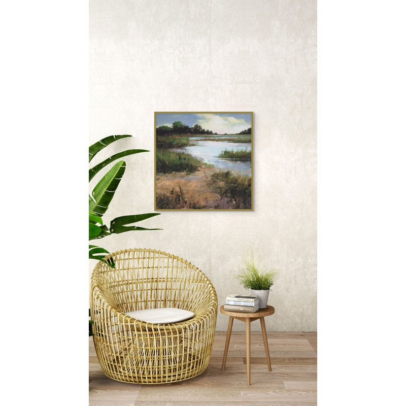 Meandering Mornings 1 Framed Acrylic Painting Print Canvas, 43.25" H x 43.25" W