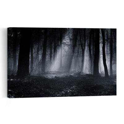 «Mysterious Forest Path», reproduction d'art dramatique éthérée sereine, forêt d'automne