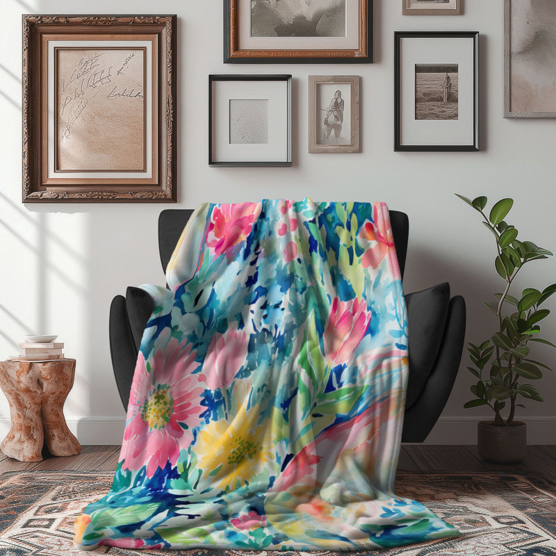 Jolis motifs de lapin - couverture Sherpa de qualité supérieure 1 pièce, L 80 po x l 60 po