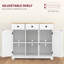 Buffet de comptoir en bois massif, armoire de cuisine moderne avec 3 tiroirs, portes et tablette réglable, finition vieillie
