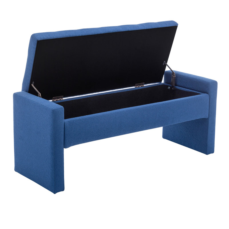 Banc de rangement rembourré Rasner, Bleu