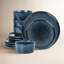 Ensemble de vaisselle en grès moderne 12 pièces Stone Lain, bols, bleu foncé-104314978