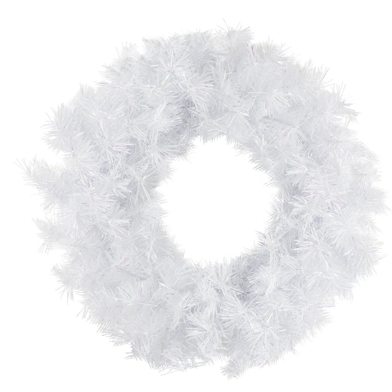 Couronne de Noël artificielle non éclairée, H 4 po x l 24 po x P 24 po, Vert