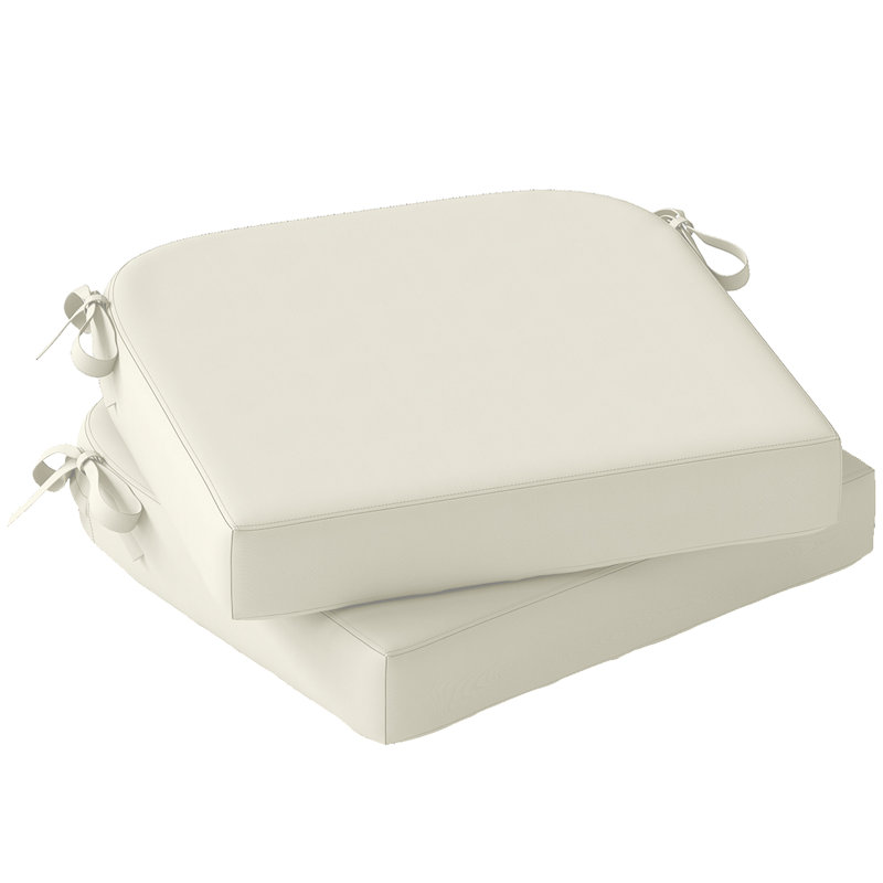 Outsunny Outdoor Chair Seat Cushions Set of 2, 7cm Foam, 40x40cm, Cream