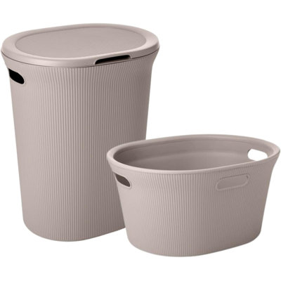Ribbed Laundry Hamper and Laundry Basket