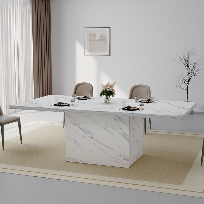Table de salle à manger Eclat, Blanc, 29.92" H x 78.74" L x 36.22" W