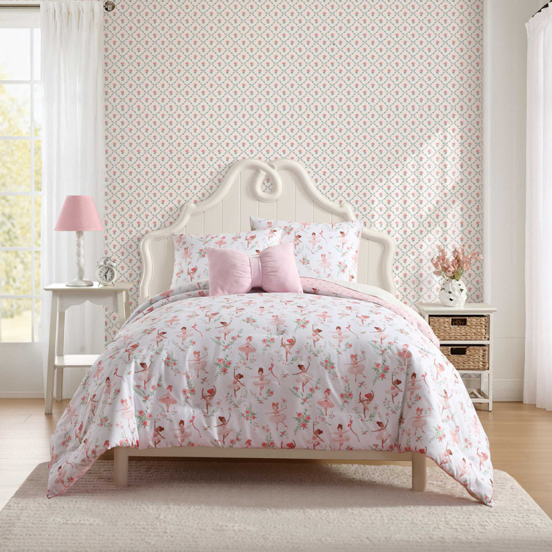 Ensemble d'édredon rose Laura Ashley, Édredon pour lit simple + 2 pièces supplémentai