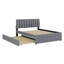 Lit plateforme tapissier avec lit gigogne-147892203