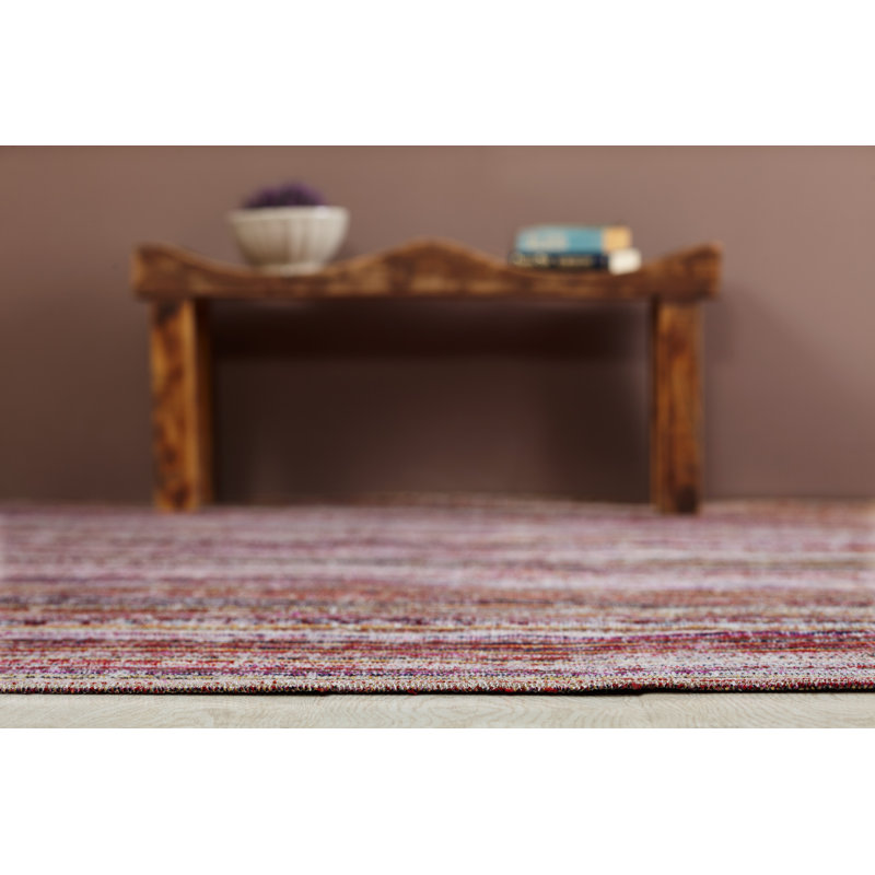 Summer Striped Area Rug in Red, Rectangle 2' x 3'