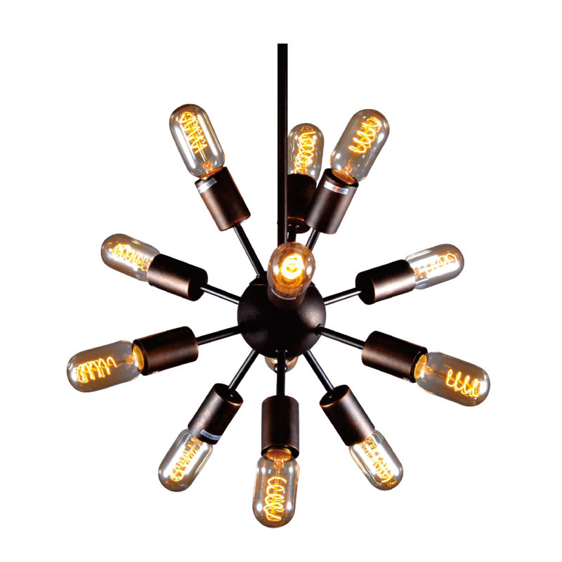 Industrial 12 Light Sputnik Sphere Chandelier