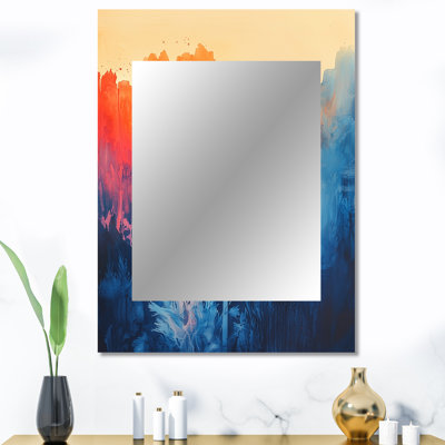 Scatter The Seeds In Bold Hues Abstract II - Dandelion Mirror, Traditional Unique Wall Mirror, Printed Metal Art