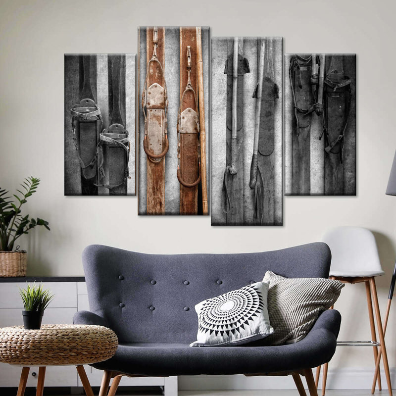Impression sur toile de plusieurs pièces de la collection Ski, H 68 po x l 42 po x P 1,25 po
