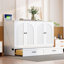 Lit escamotable double avec grands tiroirs, blanc-455262544-455262551