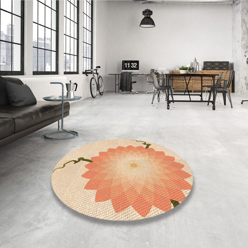 Tapis de la zone orange laine, Rond 4 pi