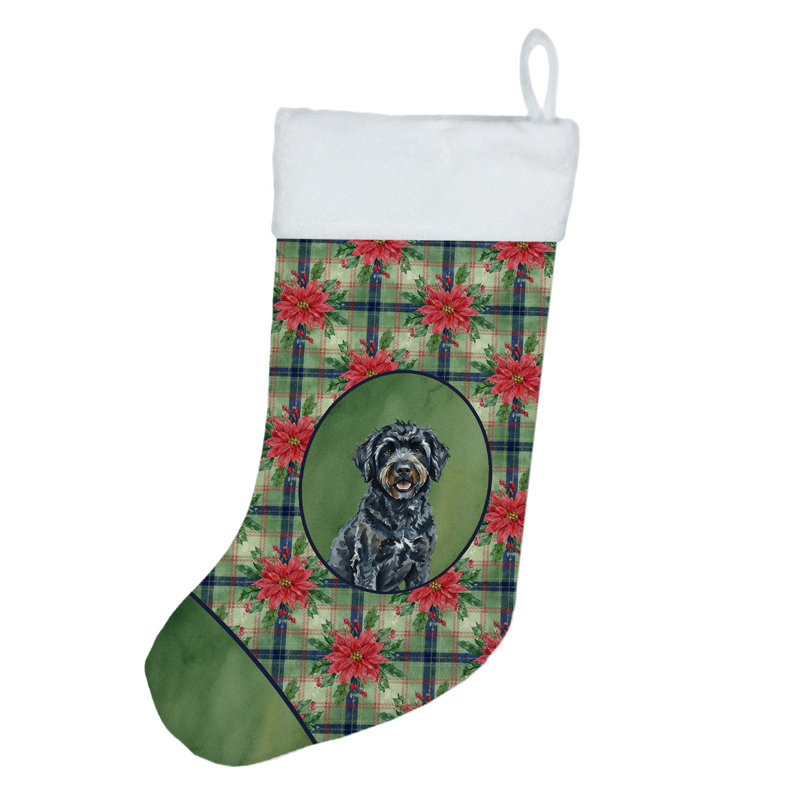Chaussette de Noël noire chien de Noël portugaise