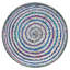 Pouf rond en jute et coton bleu tissé à la main 20 pouces Margo