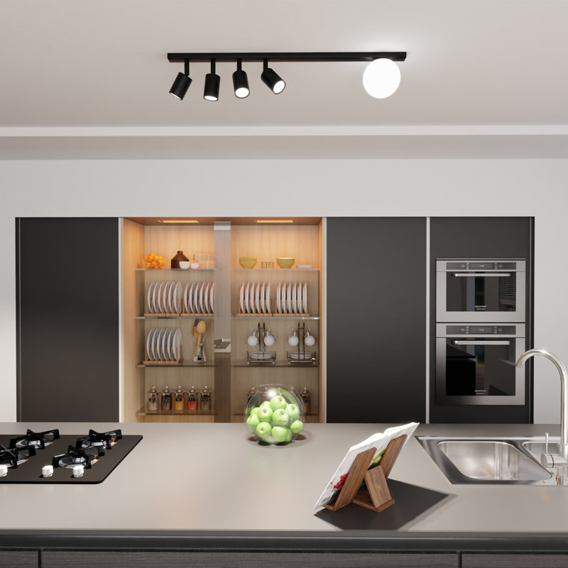 Marlynn Glass Flush Mount, Black