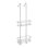 No drill over glass double shower shelf with built in hooks 