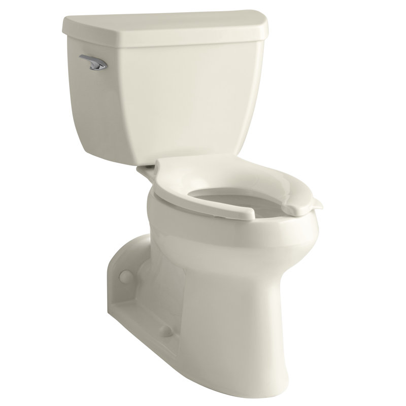 Barrington 1.0 GPF Elongated Two-Piece Toilet with Pressure Lite Flushing Technology (Seat Not Included), Almond