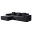 Canapé modulaire convertible en velours côtelé avec repose-pieds et coussins, canapé-lit modulaire en forme de L, canapé-lit désossé pour meubles de salon