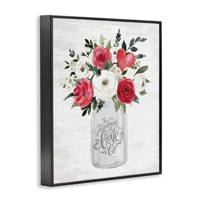 Romantic Handmade Love Bouquet Framed Giclee, design by Lettered and Lined