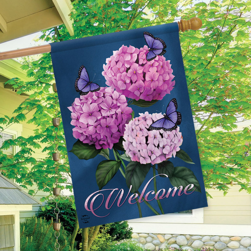 Drapeau de la maison des papillons et des hortensias