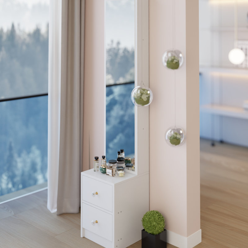 Très grande armoire à miroir pleine grandeur 11,8 po x 15,7 po 63 po, organisation à plusieurs couches, apparence élégante, style américain, pratique blanche concise, design,