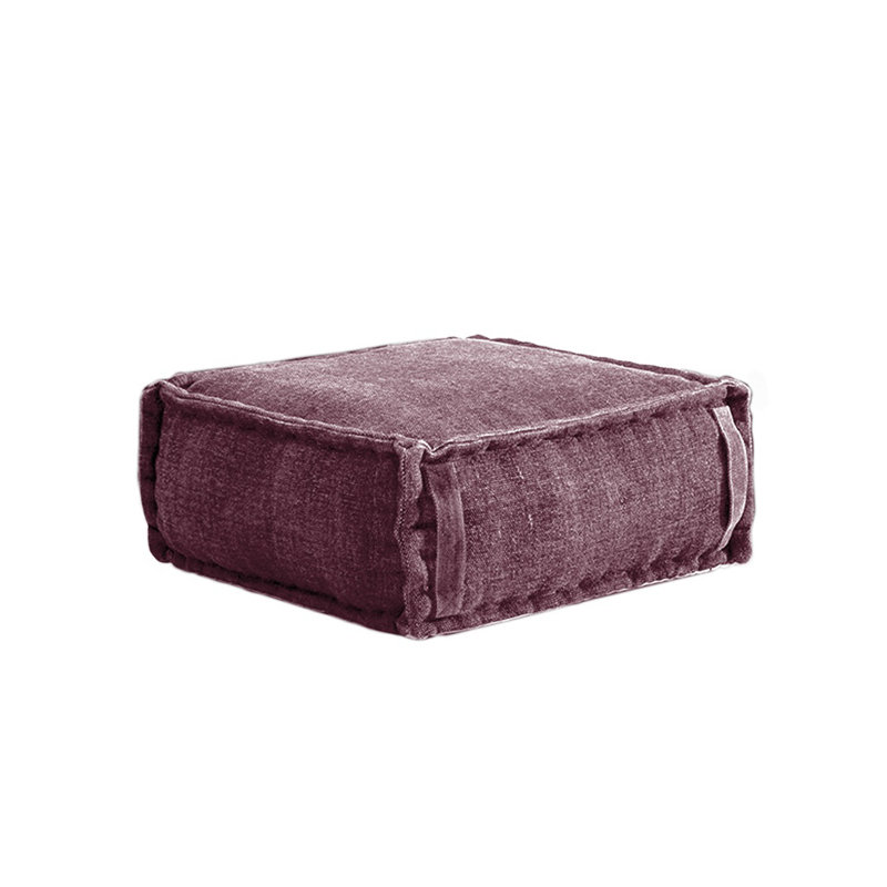 Everson 60cm Wide Square Solid Colour Pouffe Ottoman, Wine