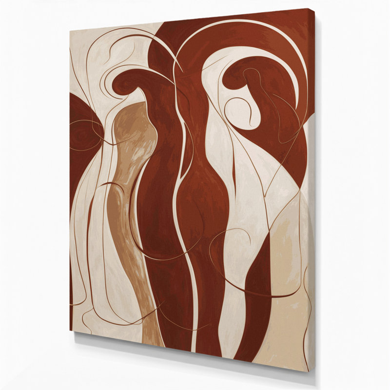 Art mural abstrait sur toile brune 17, H 14 po x l 11 po