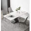 Italian minimalist rectangular glossy white sintered stone dining table-110870205