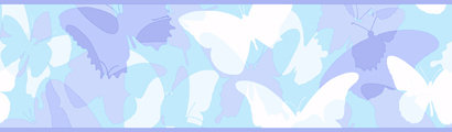 Bordure papillon Candice Olson pour enfants, Bleu