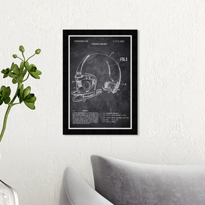 " Football Helmet 1973 Chalkboard "