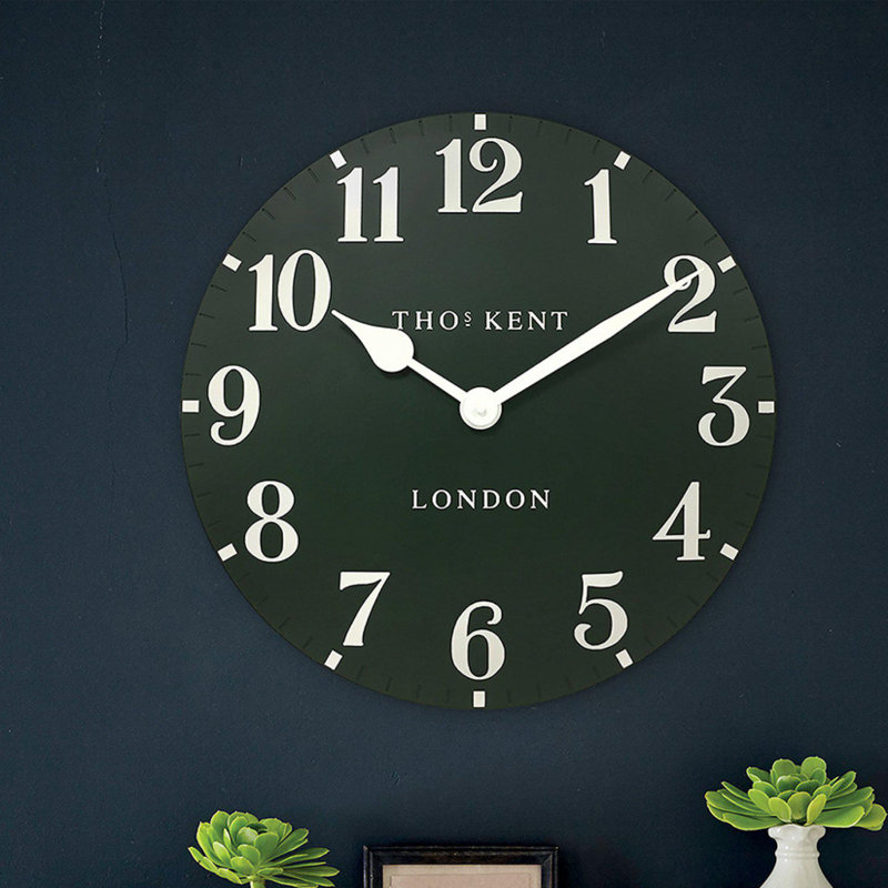 Arabic Metal Wall Clock, Seagrass, 51cm H x 51cm W x 5cm D