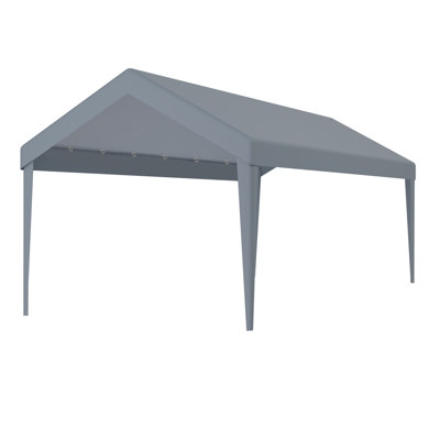 10X20ft Garage Shelter Replacement Awning, Waterproof And Protected With 72 Elastic Buckles. Grey Polypropylene For Carport. Easy To Setup Resilient Carport Tarp Cover, & Shelter. Effortless