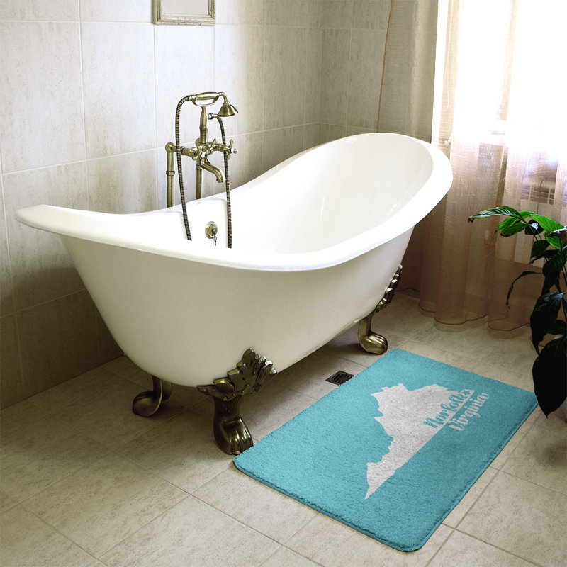 Tapis de bain antidérapant Colors, L 17 po x L 21 po, Sarcelle, Norfolk, Virginie