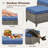 Carlston 73'' Outdoor Wicker Patio Sofa with Otomans and Cushions
