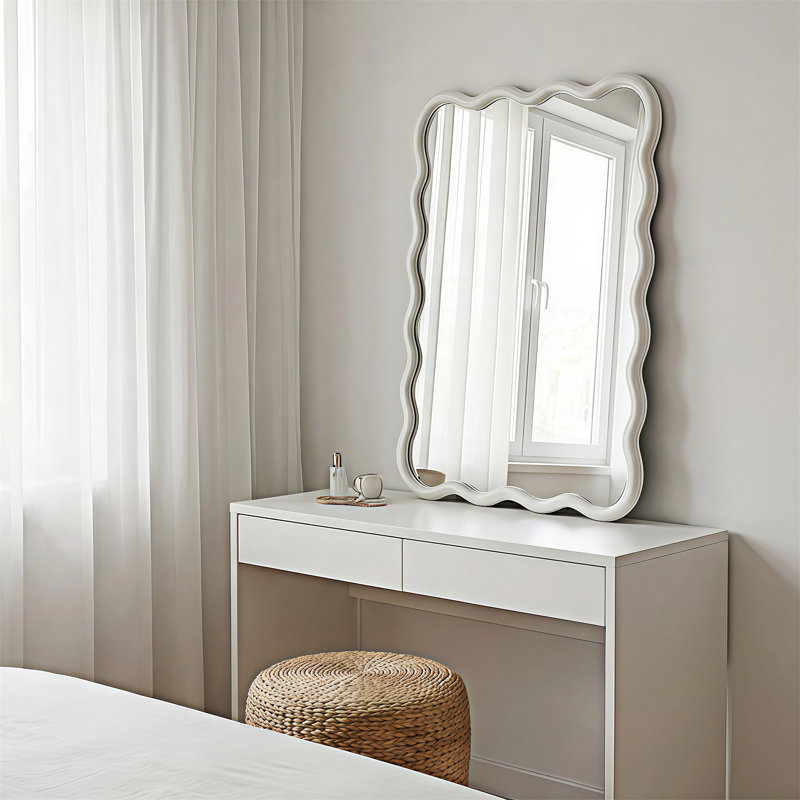 Miroir décoratif rectangulaire, 30,01 po x 20,01 po, Blanc