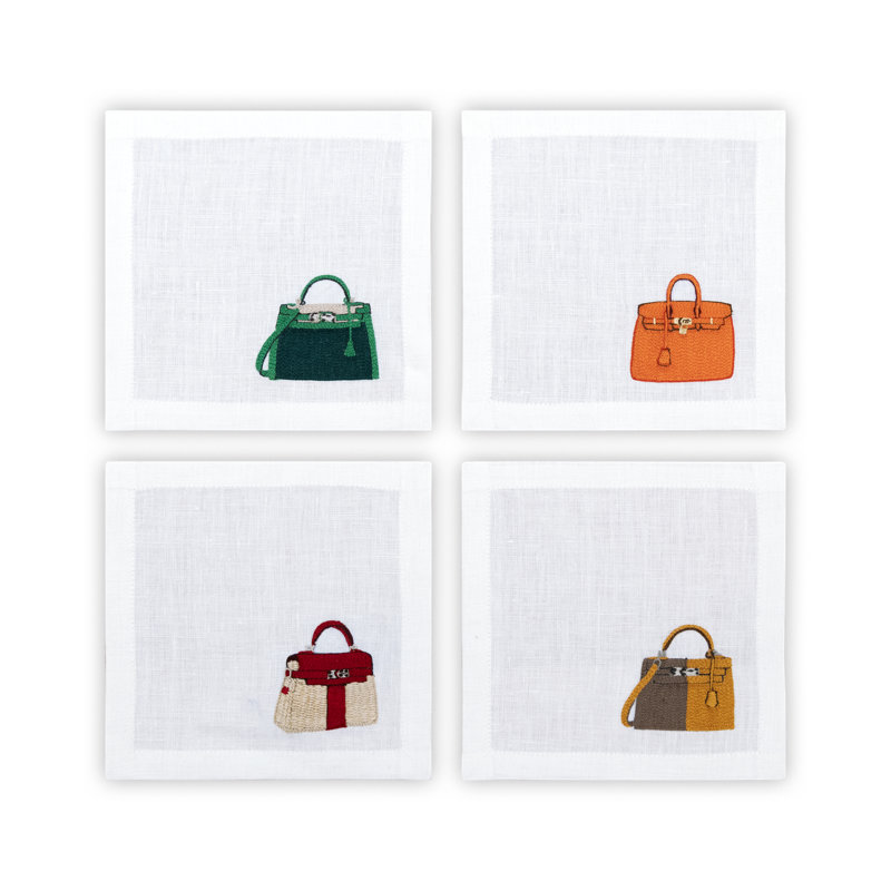 Embroidered Table Linen Cocktail Napkin 6x6 Inch