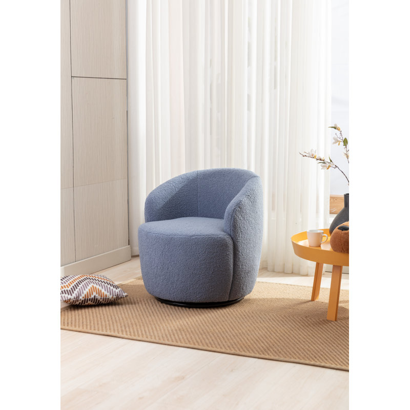 Fauteuil de réception, fauteuil demi-tonneau pivotant, Bleu clair