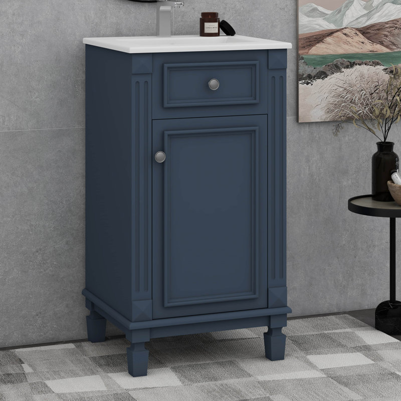 Ensemble de meuble-lavabo de salle de bain avec lavabo, meuble-lavabo à 1 porte et ensemble de meuble-lavabo autoportant avec lavabo