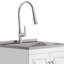 Darwin - Armoire de buanderie de luxe 24 po avec robinet coulissant et évier en acier inoxydable - Blanc
