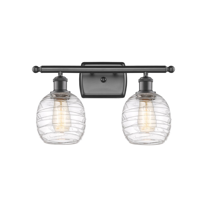 Wolff 2 - Light Dimmable Vanity Light, Deco Swirl, Oil Rubbed Bronze, Incandescent