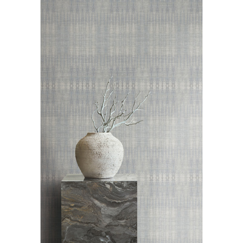 Geometric Grass Cloth Wallpaper, Mist