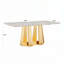 Table de salle à manger en faux marbre avec base en acier inoxydable, pour 6 personnes-1960144800-1960144815