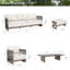 Ensemble de conversation en aluminium pour 5 personnes avec coussins et repose-pieds Sereno Patio-1853826201